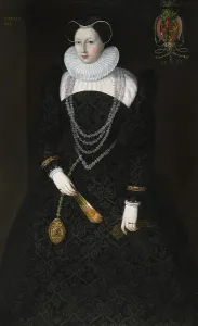 Drucke von Porträt von Anne de Bethune (1548-1607), 1573. Privatsammlung Q Drucke: Portrait von Anne de Bethune (1548-1607), 1573. Künstler: Quesnel, Francois (1543-1619)
