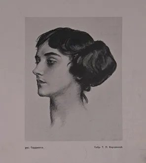 Drucke von Porträt der Balletttänzerin Tamara Karsavina (1885-1978), 1914. Privatbesitz John Singer Sargent Drucke: Porträt der Balletttänzerin Tamara Karsavina (1885-1978), 1914