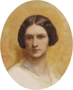 Oil On Canvas Portrait Artist Drucke: Portrait of Cornelia Marjolin-Scheffer, c. 1850. Creator: Scheffer, Ary (1795-1858)