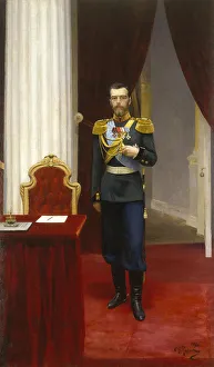 Realismus Drucke: Porträt des Zaren Nikolaus II (1868–1918)
