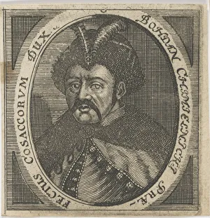 Ukrainian Fine Art Images Drucke: Portrait of Hetman Bohdan Khmelnytsky (1595-1657), after 1650. Creator: Anonymous