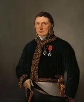 Military Uniforms In Art History Drucke: Portrait of Inspector-General A.F. Goudriaan, 1829. Creator: Izaak Schouman