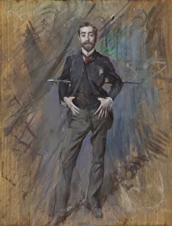 Drucke von Porträt von John Singer Sargent, 1890. Privatbesitz John Singer Sargent Drucke: Porträt von John Singer Sargent, 1890. Künstler: Boldini, Giovanni (1842-1931)