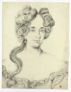 Female Portrait In Black And White Drucke: Portrait of a Lady, n.d. Creator: Unknown