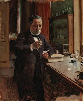Louis Pasteur Portrait Drucke: Portrait of Louis Pasteur, study, 1885. Creator: Albert Edelfelt