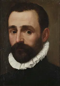 Renaissance Fine Art Images Drucke: Portrait of a Man. Creator: Carracci, Agostino (1557-1602)