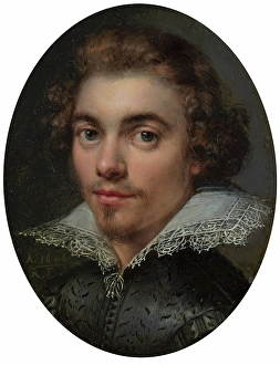 Oil On Copper Painting Drucke: Portrait of a Man. Creator: Monogrammist RF
