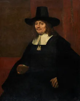 Rembrandt Van Rijn Artist Drucke: Portrait of a Man in a Tall Hat, c. 1663. Creator: Rembrandt Harmensz van Rijn