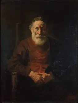 Drucke von Porträt eines alten Mannes in Rot von Rembrandt, 1654 Rembrandt Drucke: Porträt eines alten Mannes in Rot von Rembrandt