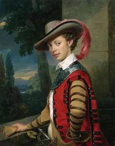 Realismus Drucke: Porträt des Fürsten Nikolai Saltykov, 1850. Künstler: Franz Kruger