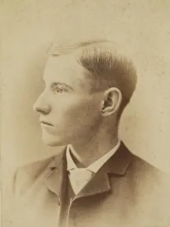 Albumen Silver Print Art Drucke: Portrait of a young man, about 1885-1900. Creator: Chesley Brothers