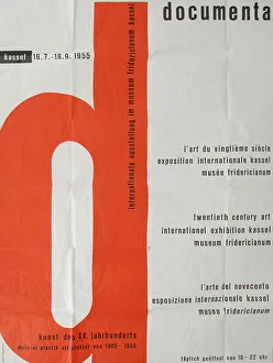 Colour Lithograph Design Drucke: Poster for the First documenta Exhibition in 1955, 1955. Artist: Anonymous