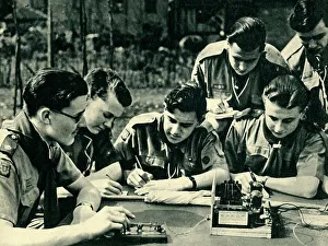 World War II Britain Drucke: Practice in Morse Signalling, 1944. Creator: Unknown