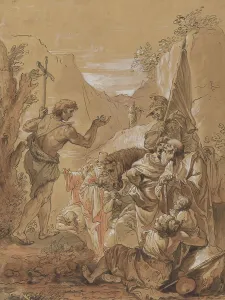 Predigt Johans des Taufers im Wüstenland, 18. Jahrhundert. Künstler: Francesco Fontebasso