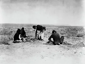 Anthropology Images Drucke: Preparing the sweat, c1905. Creator: Edward Sheriff Curtis