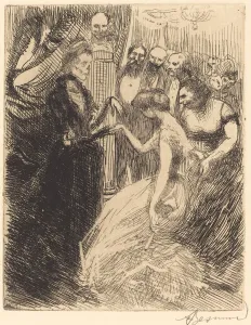 Allegorical Figure Artwork Drucke: The Presentation (La presentation), 1900. Creator: Paul Albert Besnard