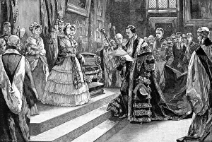 Prince Albert Of Saxe Coburg Gotha Drucke: Presentation to the Queen, c1850s, (1900). Artist: William Heysham Overend