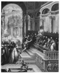 The Presentation of the Ring, 1534 (1870). Artist: Roland Brunier