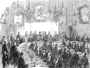 Präsentation eines Schwertes an Major Hibbert, in Macclesfield, 1856. Künstler: Unbekannt.