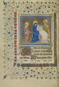 Medieval Christianity Iconography Drucke: The Presentation in the Temple; Book of Hours, about 1400-1410. Creator: Unknown