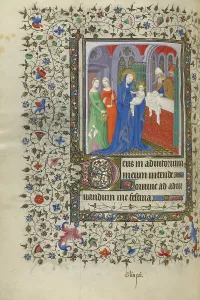 Die Präsentation im Tempel; Buch der Stunde, um 1415-1420. Schöpfer: Meister von Bouciac, Werkstatt des Meisters von Bouciac