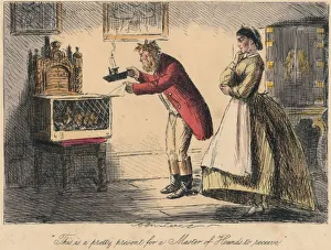 British Literature Illustration Drucke: This is a pretty present for a Master of Hounds to receive