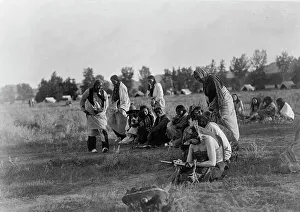 Native American Rituals Drucke: Priests passing before the pipe-Cheyenne, c1910. Creator: Edward Sheriff Curtis