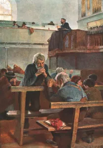 Moderne Kunst Drucke: Uranmetodisten beim Gebet 1889(c), (c) 1902. Schöpfer unbekannt