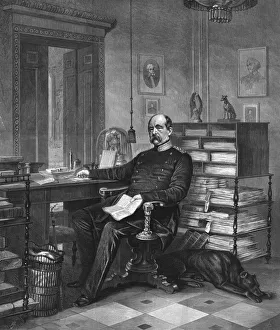 Victorian Era Leader Drucke: Prince Bismarck in his study, 1875