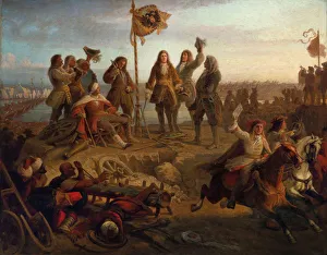 Austrian History Painting Drucke: Prince Eugene sends a messenger to the Emperor