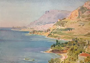 Colorful Coastal Scenery Drucke: The Principality of Monaco, c1910, (1912). Artist: Walter Frederick Roofe Tyndale
