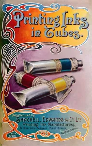 Druckfarben in Rohren - Anzeige von Shackell, Edwards & Co. Ltd., 1907. Künstler: Shackel Edwards & Co