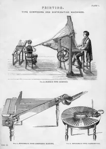 Printing Technology History Drucke: Printing; type composing and distributing machines, 19th or 20th century