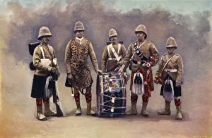 Privat, Trommler, Pfeifer und Trompeter - Die Black Watch, 1900. Künstler: Knight