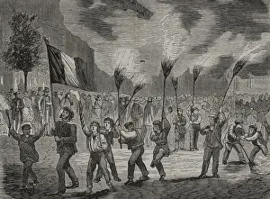 Pro-war-Demonstration in Paris, 16. Juli 1870