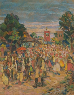 Prozession, 1920-1925. Künstler: Gustav Mally