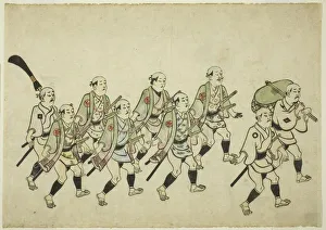 Samurai Warrior Images Drucke: Procession of a Daimyo, c. 1681 / 84. Creator: Hishikawa Moronobu
