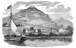 British Geography Feature Drucke: Procession up Hoad-Hill, the Site of the Memorial, 1850. Creator: Unknown