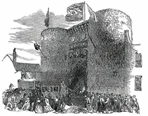 Victorian Era Celebrations Drucke: The Procession at the Old Gate, Rye, 1850. Creator: Unknown