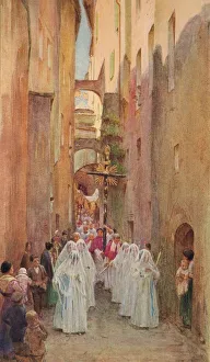 Mediterranean Coastal Scenes Drucke: A Procession in San Remo, c1910, (1912). Artist: Walter Frederick Roofe Tyndale