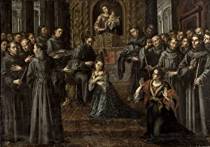 Saint Clare Of Assisi Drucke: The profession of Saint Clare