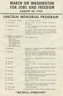 Civil Rights Movement 1963 Drucke: Program from the March on Washington, August 28, 1963. Creator: Unknown