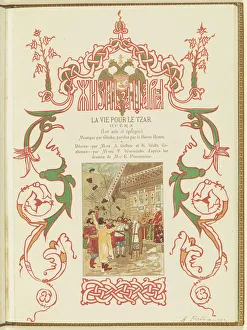 Russian Graphic Arts History Drucke: Program for the opera A Life for the Tsar by M. Glinka, 1896. Creator: Ryabushkin