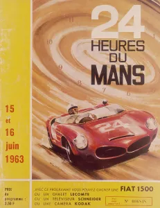 Colourful 20th Century Art Drucke: A programme advertising Le Mans 24 Hours, 1963. Artist: G Leygnac