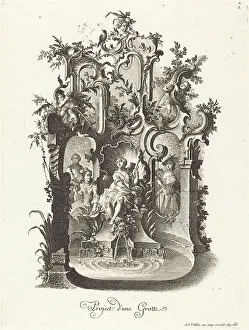 Projekt einer Höhle, um ca. 1755/1760 von Johann Esaias Nilsson