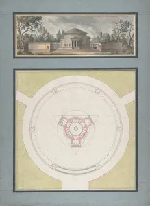 Plan für ein Heiligtum der Dreifaltigkeit mit Höhe und Grundriss um 1783