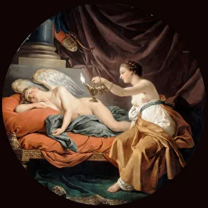 Psyché überraschend schlafender Eros. Künstler: Lagrenee, Louis-Jean-François (1725-1805)