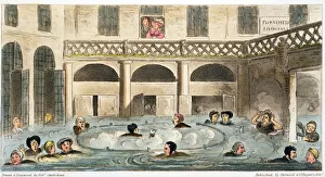 Öffentliche Badewannen in Bath oder Schwimmen im Leben leidenschaftlich, 1825. Künstler: Isaac Robert Cruikshank