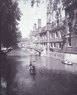 Cambridge Drucke: Punting auf The Backs in Cambridge, um 1955.