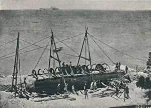 Ancient City Architecture Drucke: Putting on the Casing, 1877, (1910)